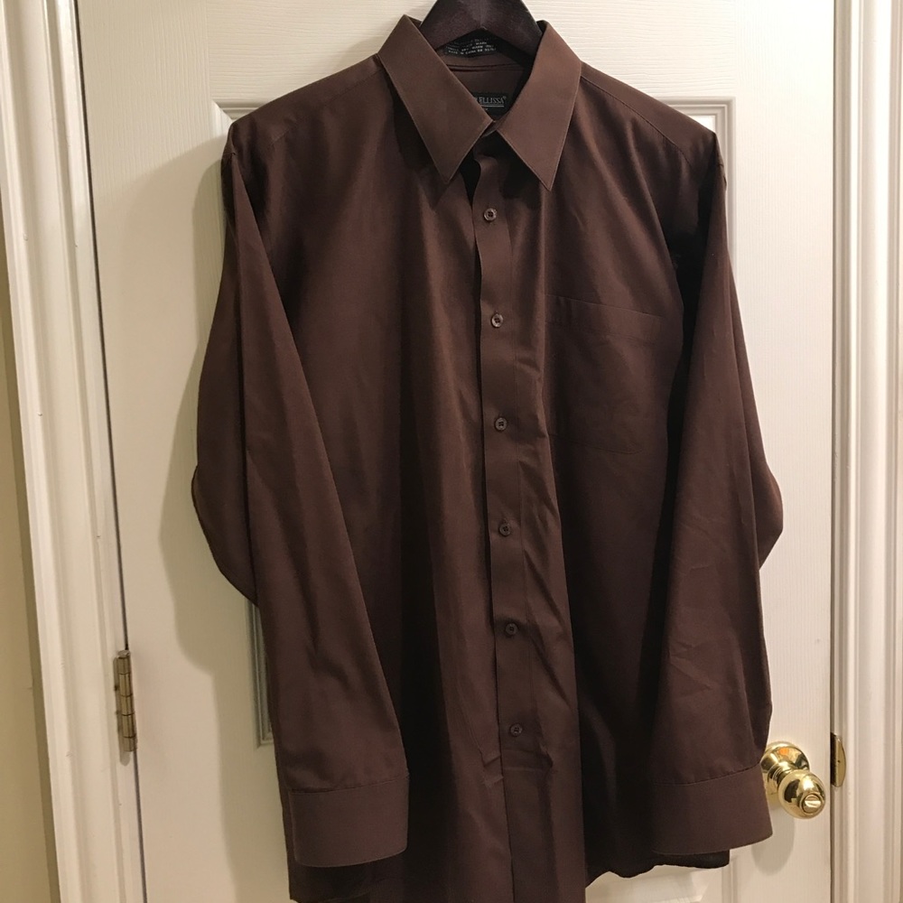 Daniel Ellissa Men's Brown Dress Shirt